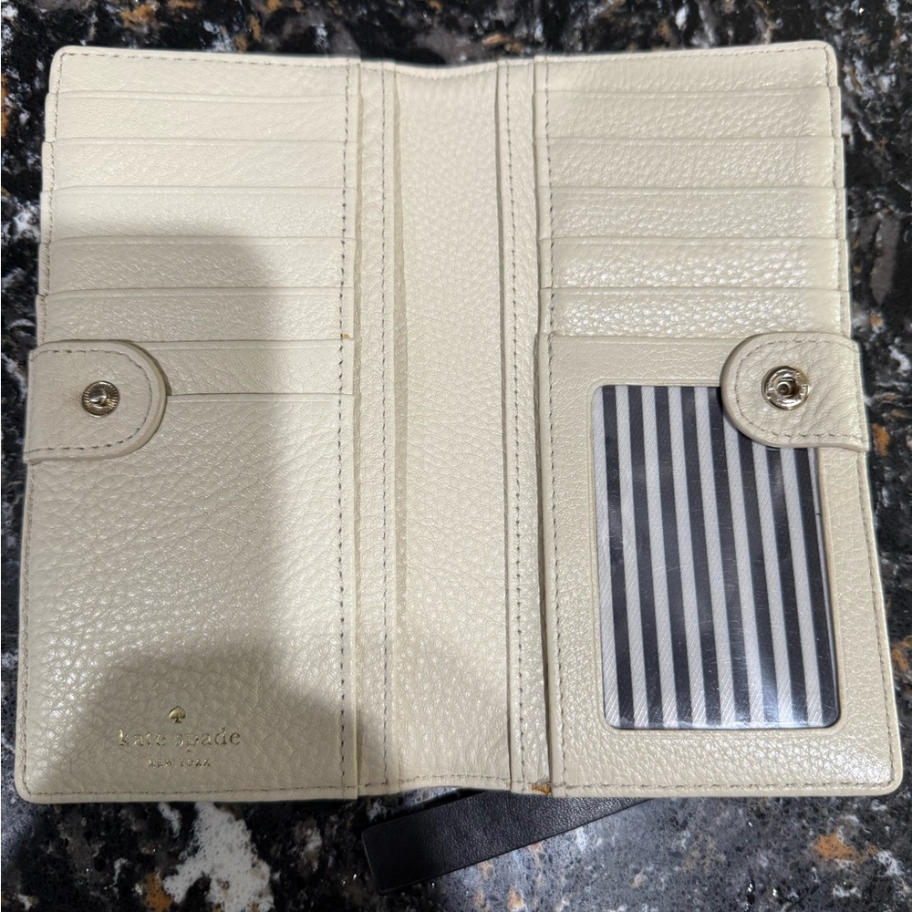 Kate Spade Cream Pebbled Wallet - Picture 3 of 5